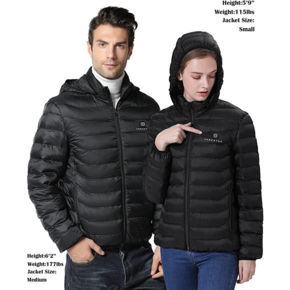 Venustas Heated Jacket with Battery Pack with Detachable Hood - Picture 2 of 3